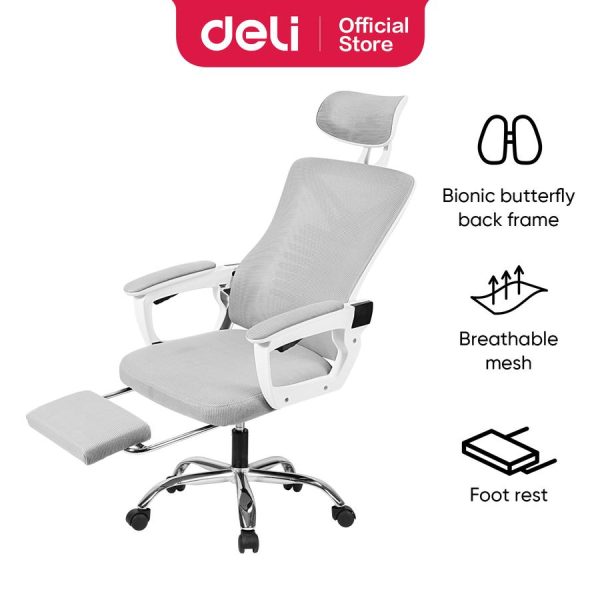 Deli Office Chair/Kursi Kantor/Kursi Kerja Dengan Sandaran E4935 - putih, Standar