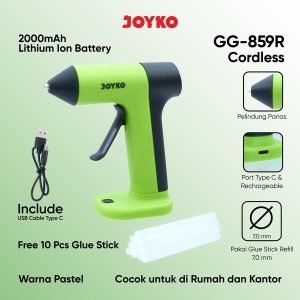 JOYKO Rechargeable Glue Gun Lem Tembak Tanpa Kabel GG-859R with Glue Stick Refill