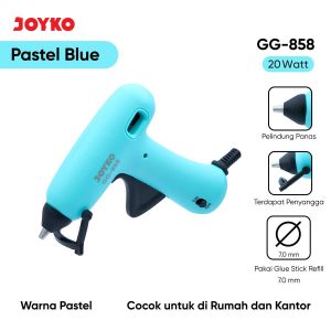 JOYKO Glue Gun Lem Tembak GG-858 Pastel Color 20 Watt with Glue Stick Refill - Pastel Blue